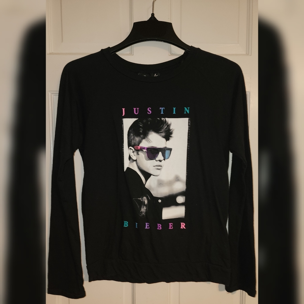 Bravado Justin Bieber Graphic Tee Long Sleeve Crew Neck L